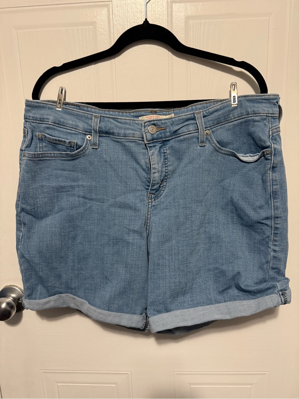 Levi's Light Blue Rolled-Hem Denim Shorts